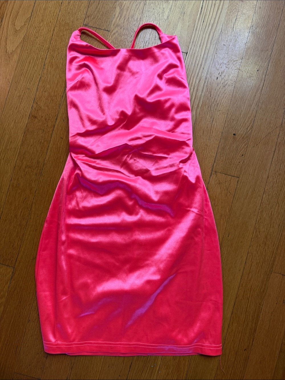 Hot Pink Stretchy Slip Dress - Women's Sleeveless Bodycon